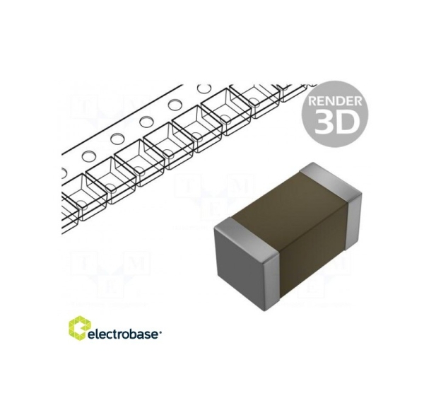 Kondensators: keramikas | MLCC | 22nF | 50V | C0G | ±5 % | SMD | 1207