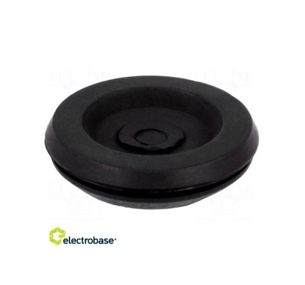 Grommet | ar starpsienu | Ømount.caurums: 25,2mm | Ø caurums: 16 mm | melns