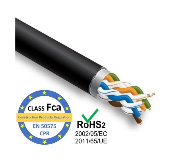 ElectroBase ® LAN Datortīklu kabelis, CAT5E FTP, ārdarbu montāžai, 305m