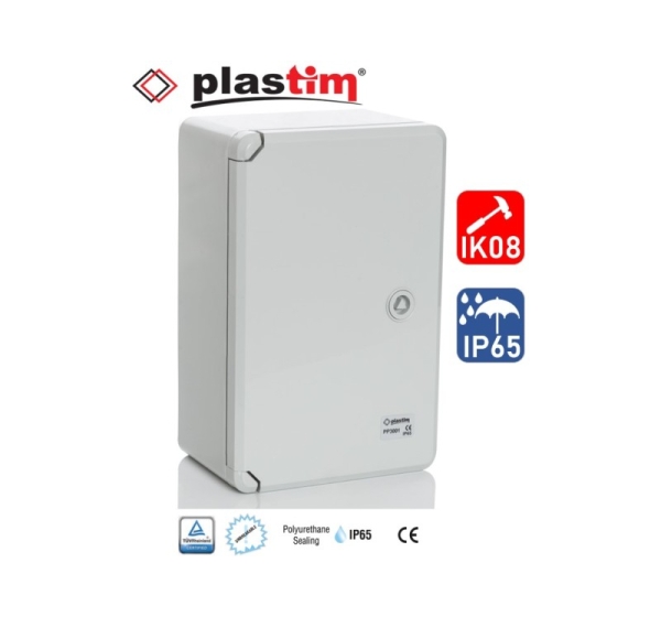 ElectroBase ® PP3 Plastmasas skapis H500xW400xD175, pelēkas durvis IP65