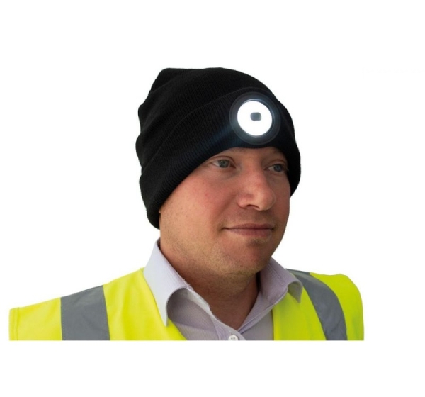 Nightsearcher hat with USB charger - black