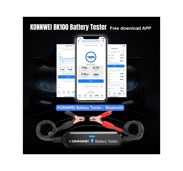 KONNWEI Auto Moto akumulatoru testeris BK100 | Bluetooth | Free APP | Konnwei