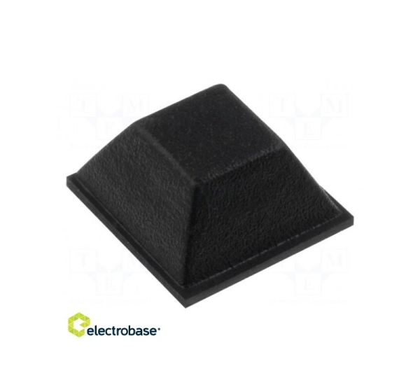 Self-adhesive foot;black;rubber;A:12.7mm;B:7mm;C:6mm