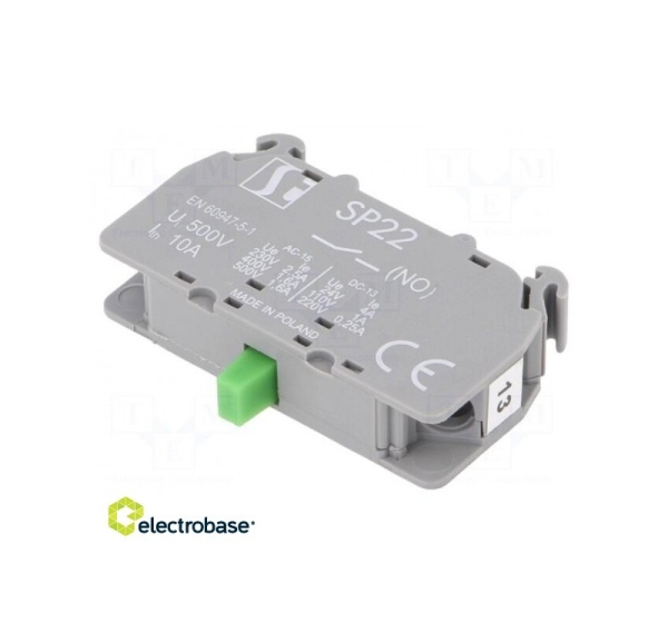 Kontaktu bloks | NO | 2,5A/230VAC | 4A/24VDC | 22 mm | DIN