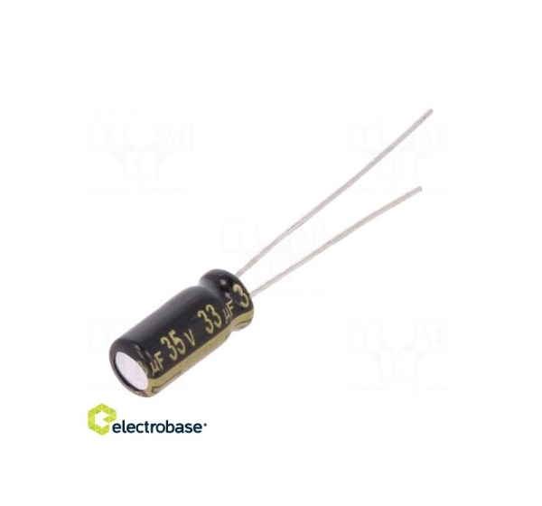 Capacitor:electrolytic low ESR THT 33uF