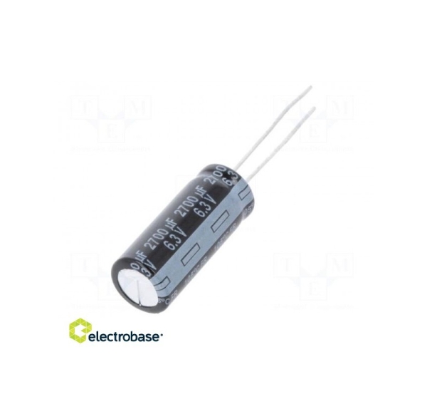 Capacitor: electrolytic; low impedance; THT; 2200uF; 10VDC; ±20%