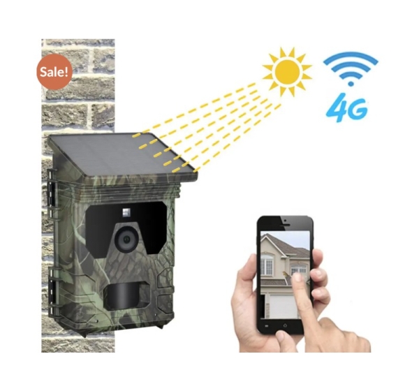 ElectroBase ® 4G LTE Mednieku kamera | APP | 4K | Life Video | Solar
