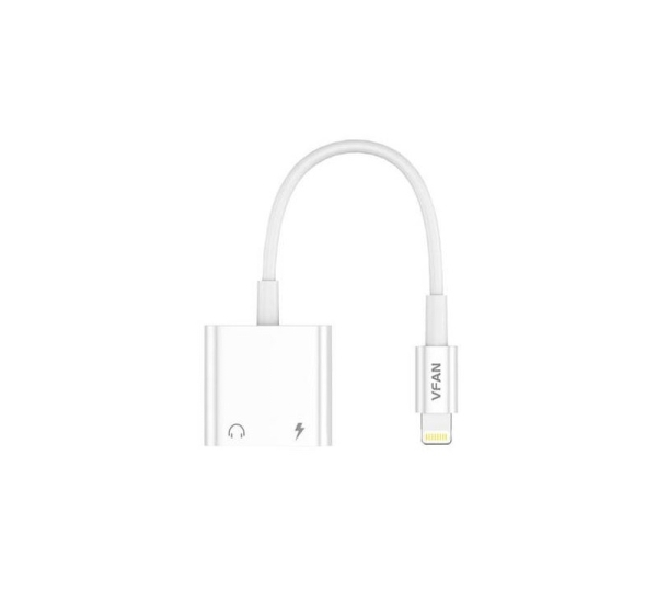 L10 Adapter Lightning to Lightning+Aux 10cm white