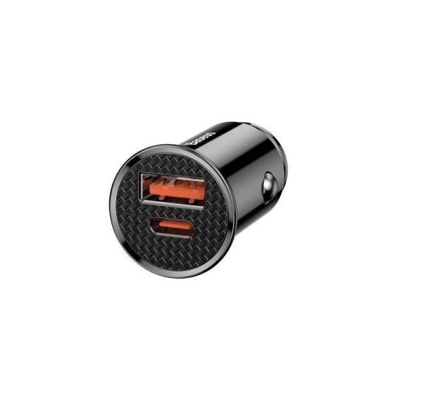 Circular Plastic A+C 30W PPS Car Charger Black