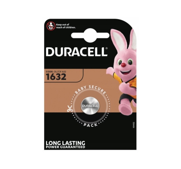Duracell CR1632 battery 3V Duracell lithium DL1632 in a package of 1 pc.