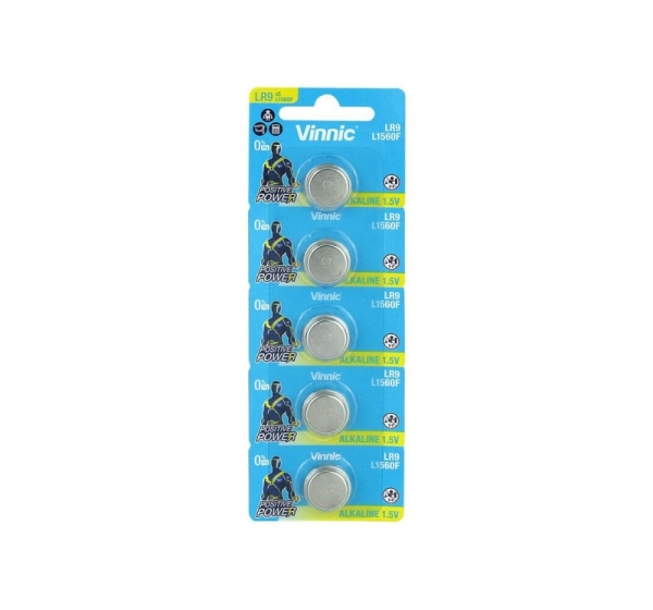 Vinnic LR9 baterijas 1.5V Vinnic Alkaline 625FEPX iepakojumā 5 gb.