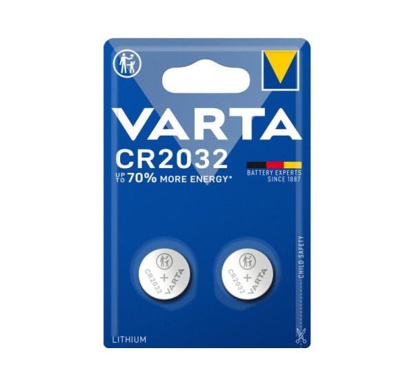 VARTA ® CR2032 baterijas Varta litija 6032 iepakojumā 2 gb.