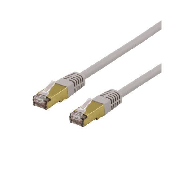 DELTACO Cable DELTACO S/FTP Cat6a patch, Delta-certified, LSZH, 2m, gray / SFTP-62AH