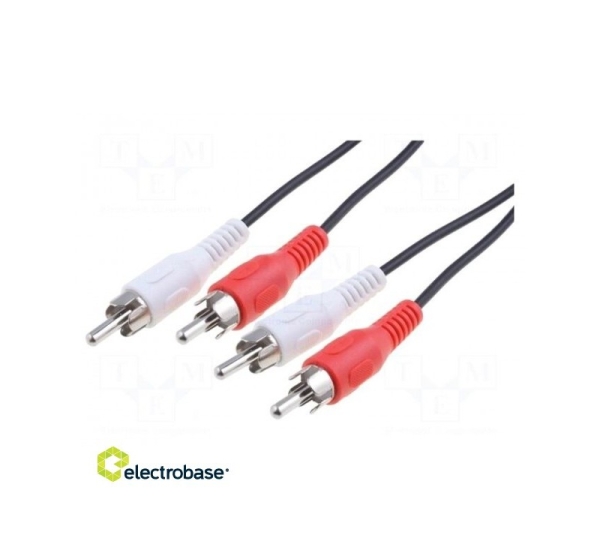 Cable;RCA plug x2,both sides;5m;Plating:nickel plated