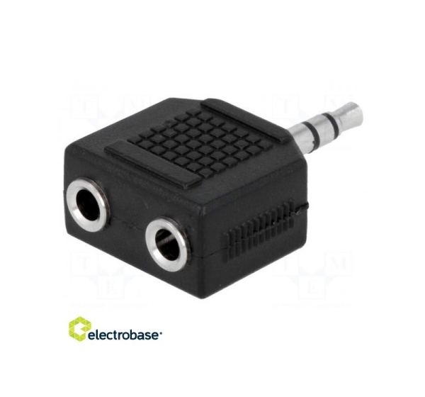 Splitter; Jack 3.5mm socket x2,Jack 3.5mm plug; stereo