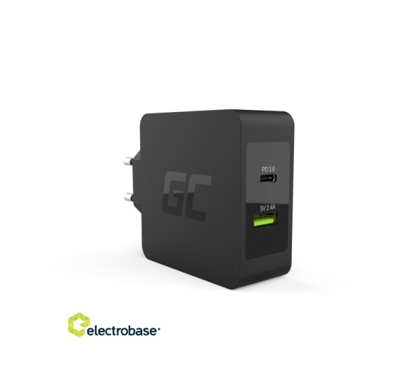 Green Cell ® Зарядное устройство Green Cell USB-C 45 Вт PD с кабелем USB-C и дополнительным портом USB для Asus Z