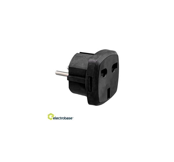VX1129B - Adapteris UK - EU tipa, melns