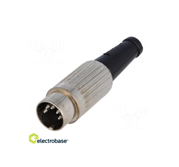Plug; DIN; male; PIN: 5; Layout: 180°; straight; for cable; soldering