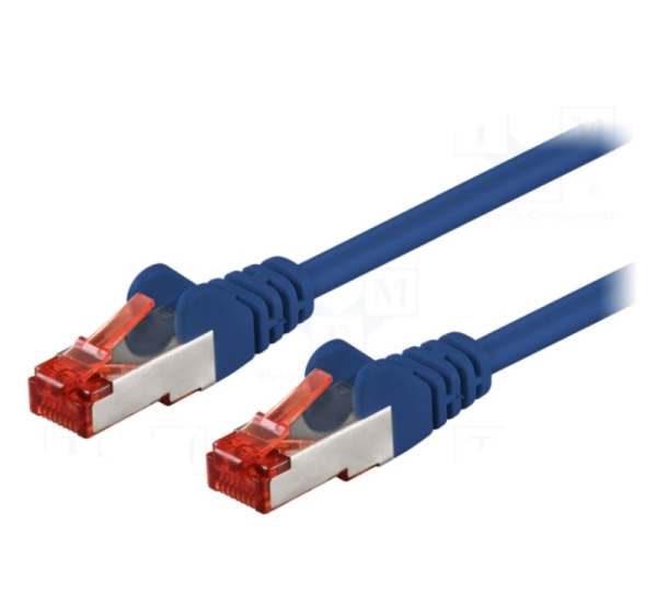 Patch cord CAT6 S/FTP | stranded | Blue | 0.5m
