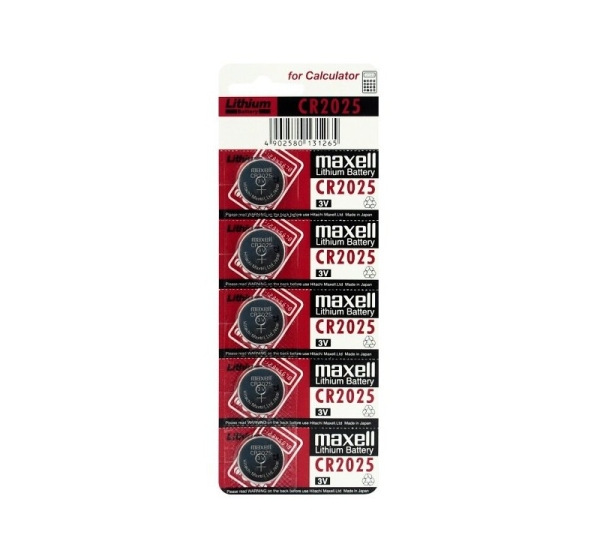 Maxell CR2025 baterijas 3V Maxell litija CR2025 iepakojumā 5 gb.