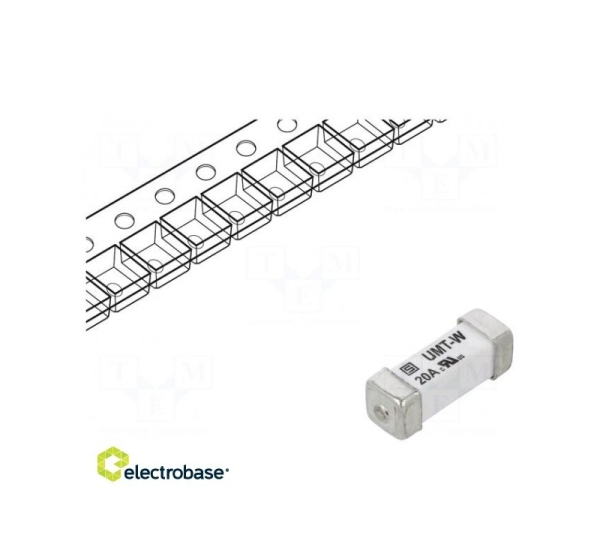 Fuse: fuse | time-lag | 20A | 125VAC | 125VDC | SMD | ceramic | copper
