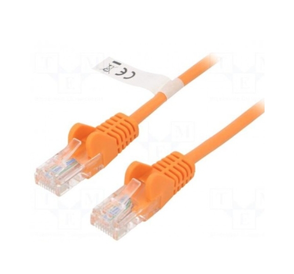 Patch cord; U/UTP; 5e; stranded; CCA; PVC; orange; 0.5m; 26AWG