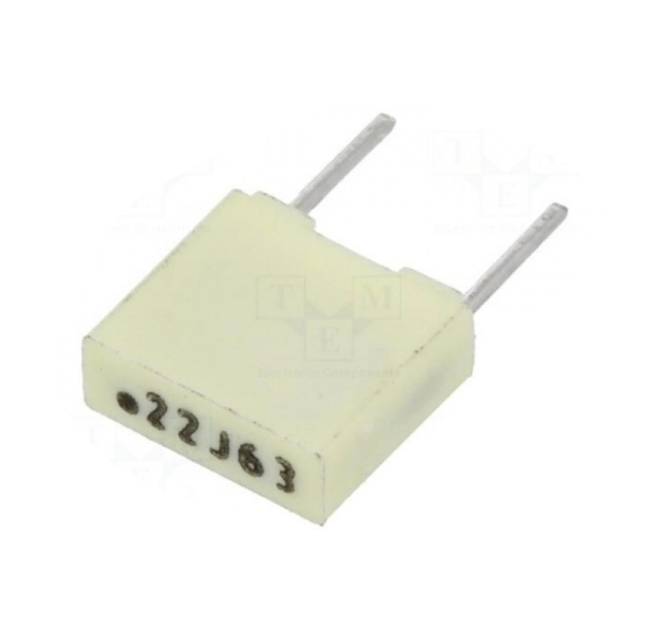 Capacitor: polyester; 220nF; 40VAC; 63VDC; Pitch: 5mm; ±5%