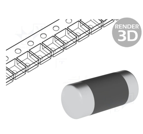 Resistor: thin film; SMD; 0204 minimelf; 1k?; 0.4W; ±1%; ¨1.5x3.6mm