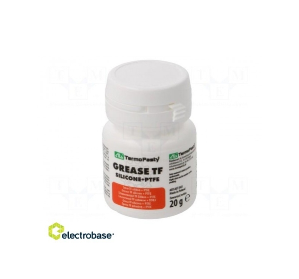 Grease; paste; Ingredients: PTFE,silicone; plastic container