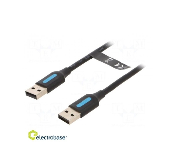 Cable; USB 3.0; USB A plug,USB C plug; nickel plated; 1.5m; black