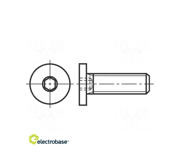 Screw; M5x8; 0.8; Head: cheese head; imbus; HEX 3mm; steel