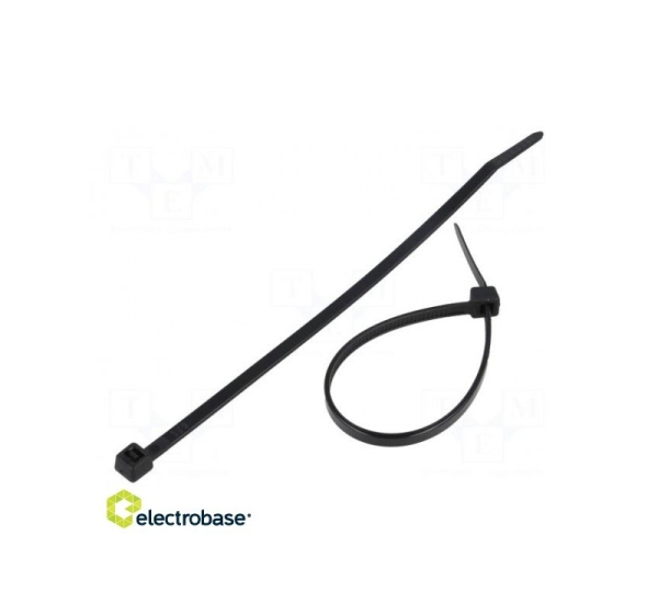 Cable tie; L: 140mm; W: 3.6mm; polyamide; 177N; black; ¨max: 33mm