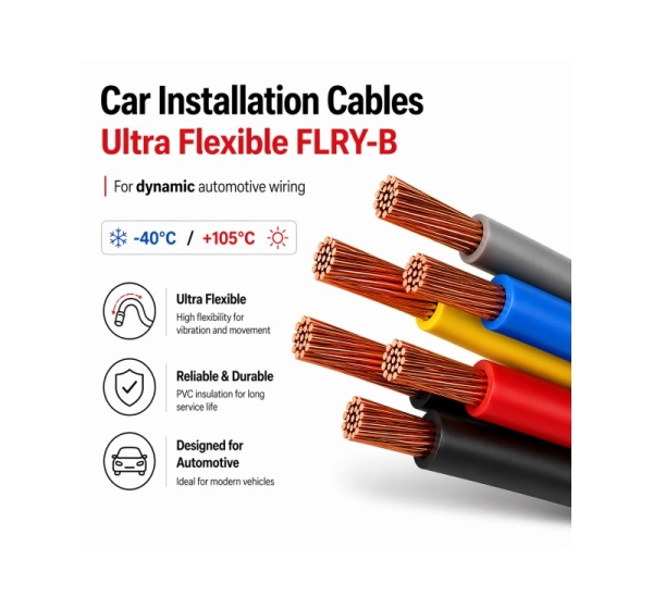 bqcable.com FLRY-B auto instalācijas kabelis 0.35mm² Sarkans 500m spole | Class:5