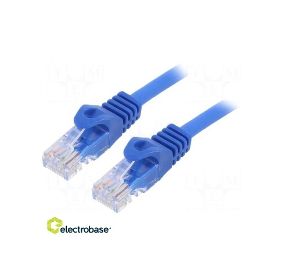 Patch cord; U/UTP; 6; stranded; CCA; PVC; blue; 5m; 26AWG; Cablexpert