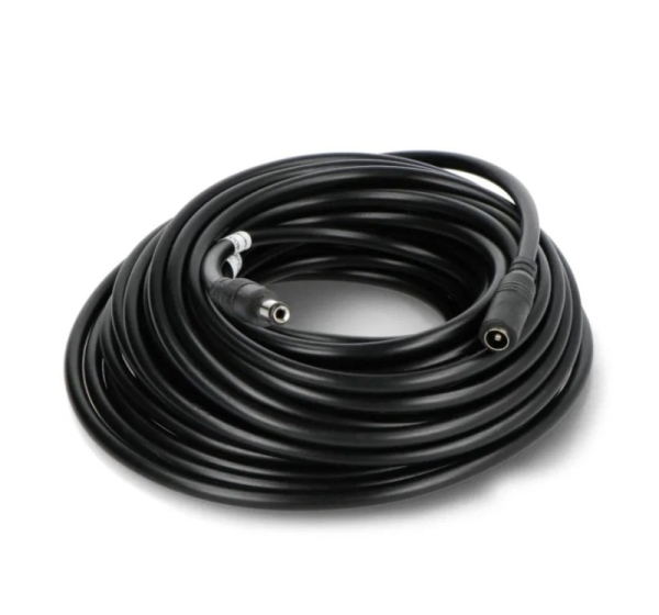 Cable; DC 5,5/2,1 plug,DC 5,5/2,1 socket; 0.5mm2; black; 10m