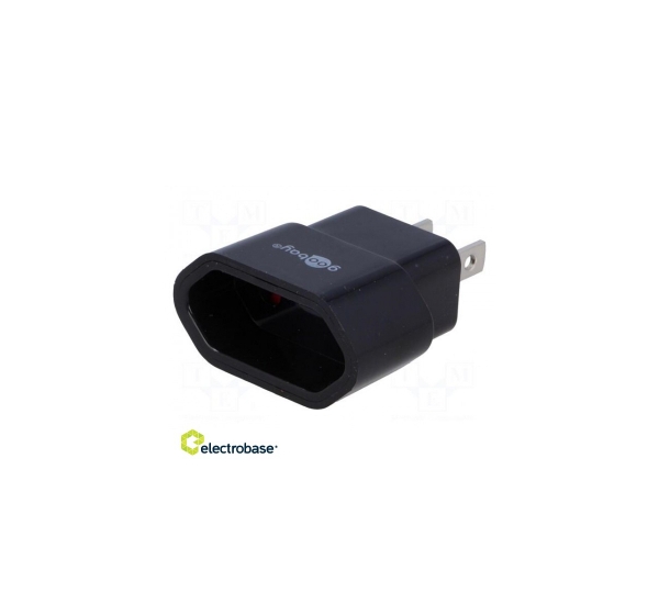 Adapter; Out: EU; Colour: black; Input: JAPAN,USA