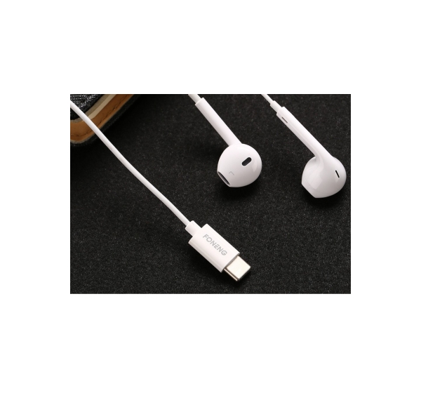 In-ear headphones, wired Foneng T15, USB-C, 1.2m (white)