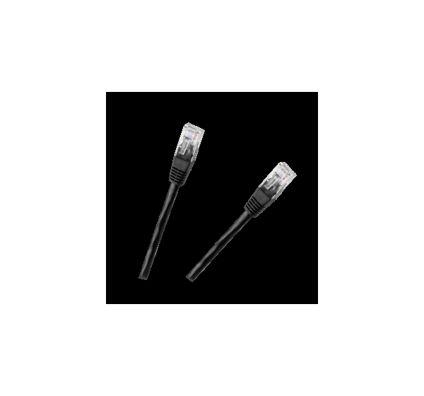 Patch cord | Patch Kabelis | Patch cable | 0.5m | CAT5E | UTP | 50 cm | ElectroBase ® | Melns