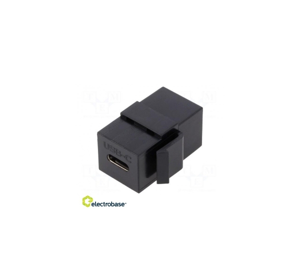Socket; coupler; female x2; USB C socket x2; straight; Keystone