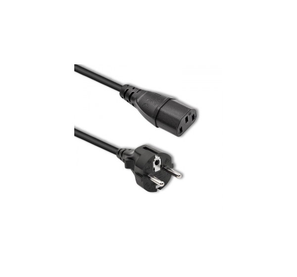 Cable; CEE 7/7 (E/F) plug,IEC C13 female; 1.8m; black; 16A; 250V