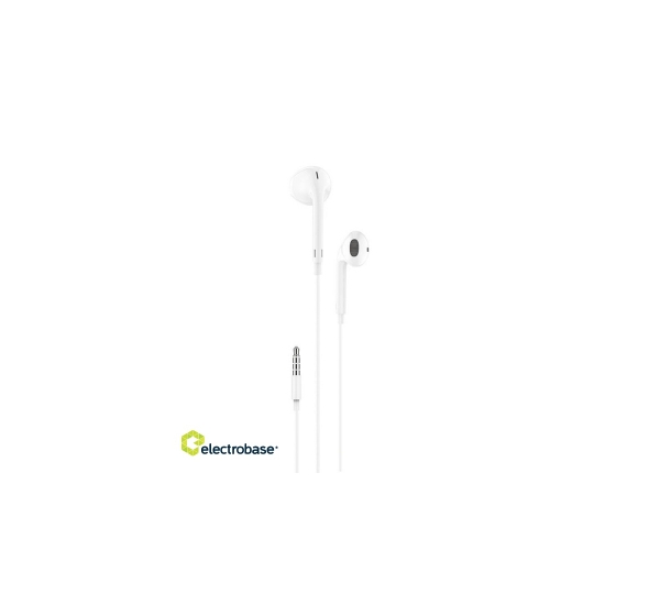 In-ear headphones, wired Foneng T34, mini jack 3.5mm, remote control (white)