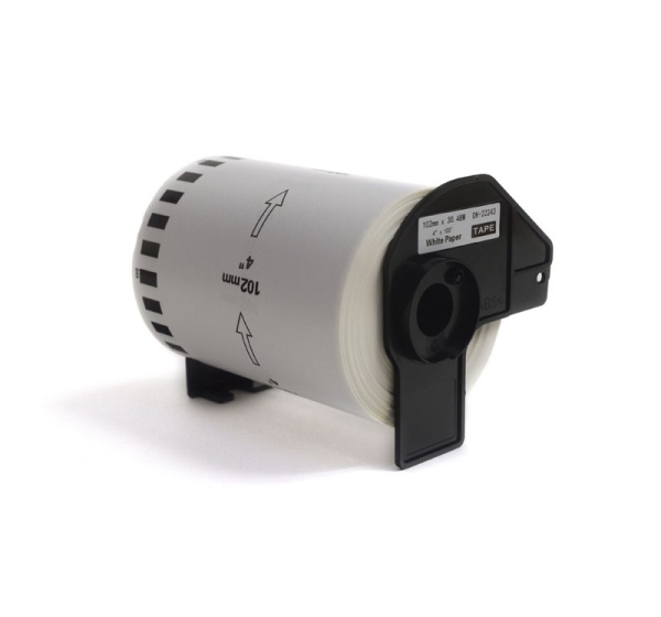 JetWorld Uzlīmes (LABELS) Brother DK-22243 melns uz balta – 102mm x 30,48m (DK22243 / DK-22243).