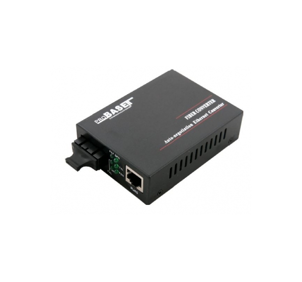 ElectroBase ® Media converter/ Single fiber/ SM/ 10/100M/1000 bps/20km/ SC/ 1550