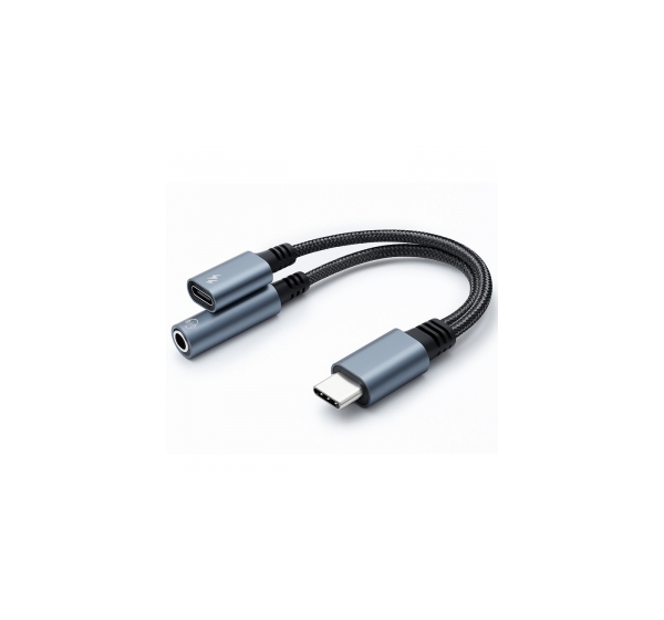 Qoltec ® Qoltec Adapter 2in1 USB-C USB-C Jack 3.5mm PD 15W