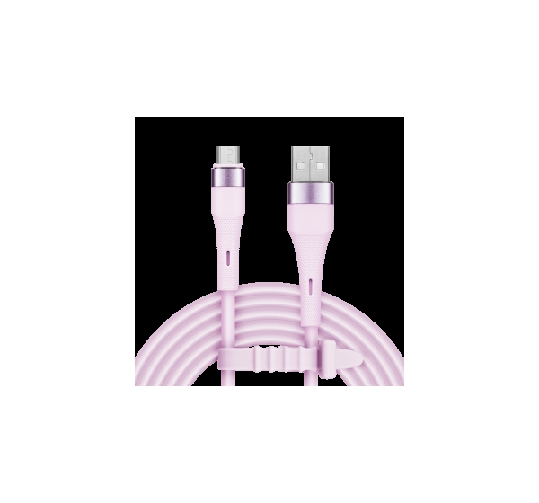 Kruger&Matz USB – micro USB savienotājkabelis (1 m), silikona, rozā – Kruger & Matz Basic sērija