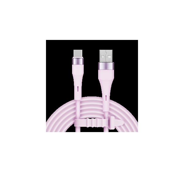 Kruger&Matz USB – USB Type-C savienotājkabelis (1 m), silikona, rozā – Kruger & Matz Basic sērija