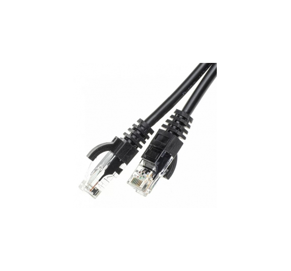 LSZH | Patch cord | Patch Kabelis | Patch cable | 1m | CAT6 | UTP | 100 cm | ElectroBase ® | Melns