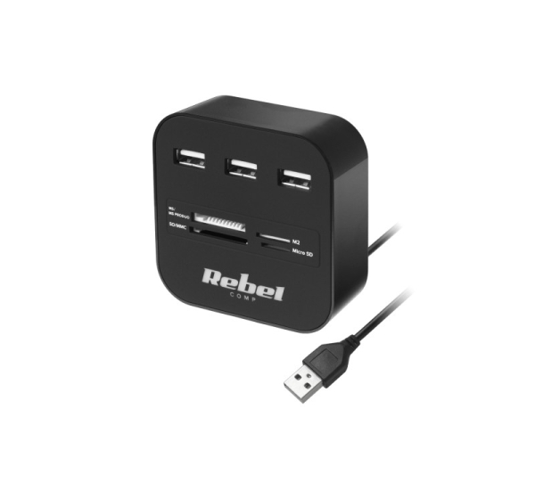 USB 2.0 hub + SD card reader 3 USB ports SD/SDHC/SDXC microSD