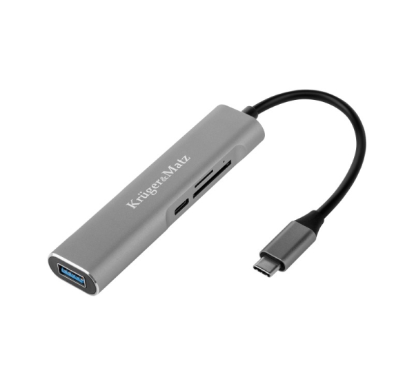 Kruger&Matz USB Type-C 3.1 adapteris (HUB) uz HDMI USB 3.0 SD MicroSD