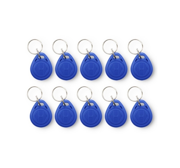 Qoltec ® EM 125kHz RFID atslēgu piekariņi 10 gab. zili proximity keychain 35×28×10mm